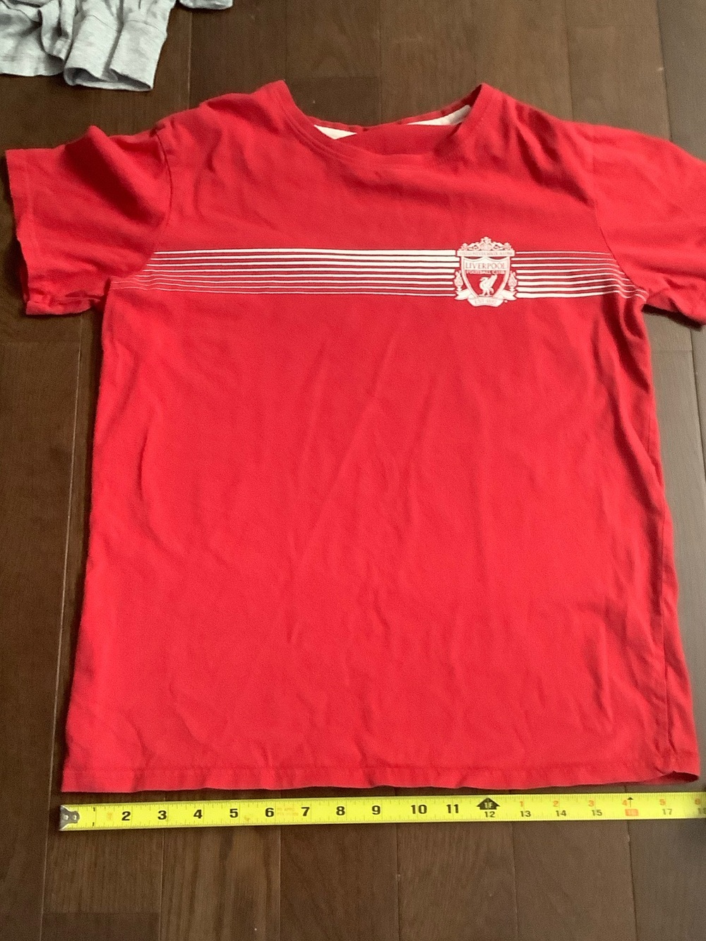 Liverpool fc soccer Red Short-Sleeve Crest Tee with White Stripes